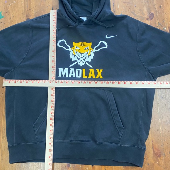 Nike Black Madlax Tiger Lacrosse Hoodie Sweatshirt Pullover Mens XL‎ - Picture 6 of 8